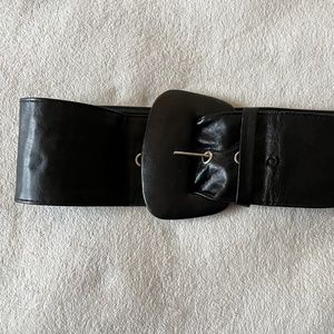 Newport News - Vintage Wide Leather Belt - Size M - Black